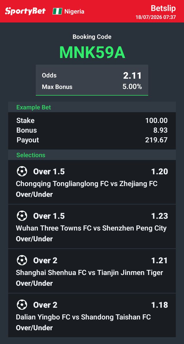 Solomon955653's tweet photo. @OlamiTipszly MNK59A. 2 odds for high Stakers. https://t.co/pd7P9u2BE8