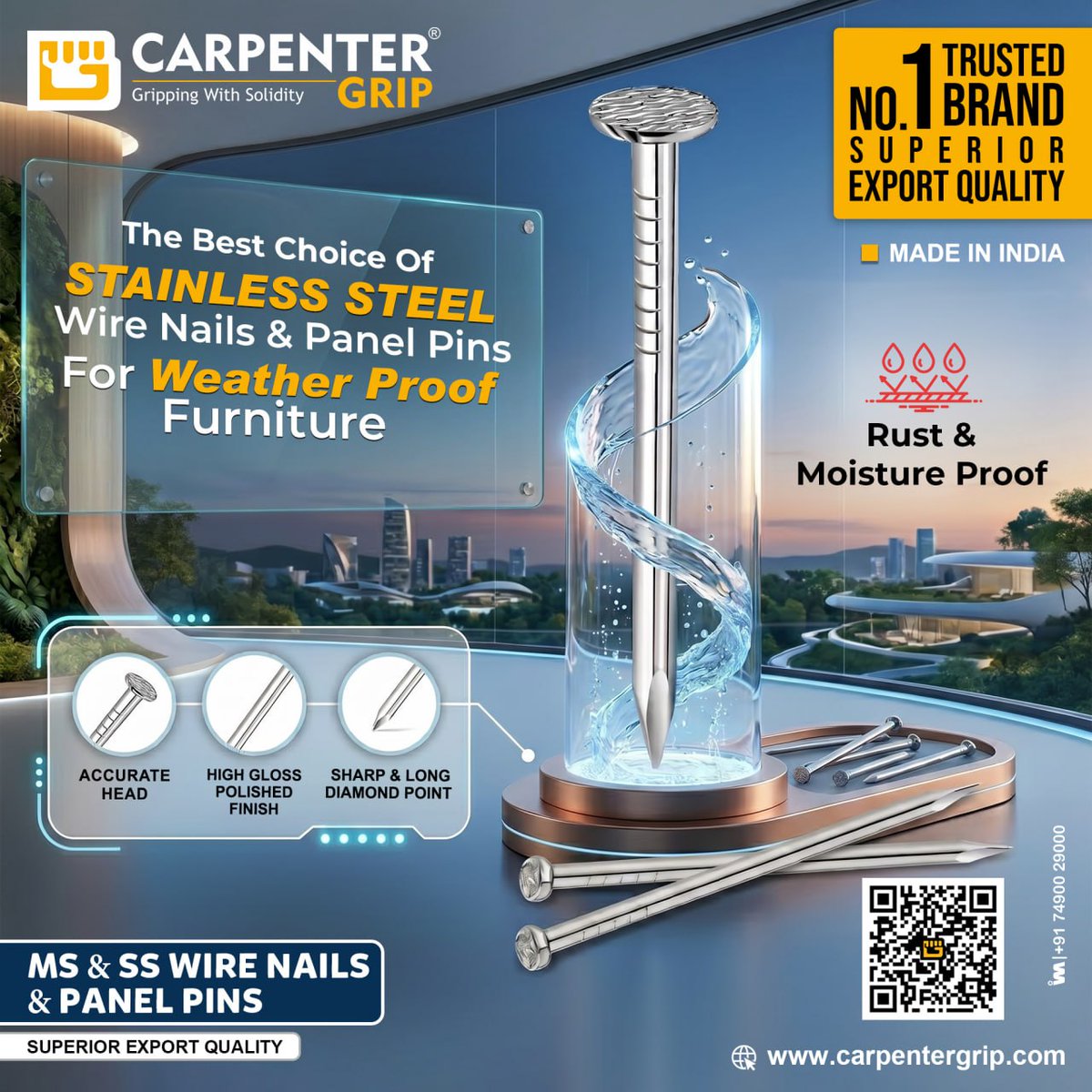 ibais_wooden's tweet photo. CARPENTER GRIP - RAJKOT

For enquiry via WhatsApp click:  https://t.co/eAJfbX2nE5

Helpline No.: +91 87800 38150
#wirenails #nails #nailsmanufacturer #carpentergrip #carpentergripnails #ssnails #msnails #panelpins #furniturefitting #wooden #wirenailsmanufacturer
.
@ibais_wooden https://t.co/v6VgdiY8EE
