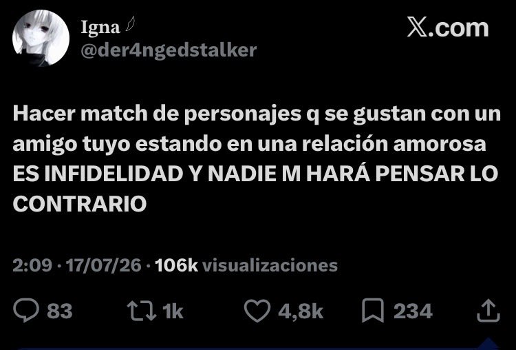 ryncito's tweet photo. mínimo es de esas inseguras que no les gusta que su pareja tenga un obsesión con un personaje ficticio😆 inseguras de mierda por eso nunca las ezcojen https://t.co/eYLWEWJPVr