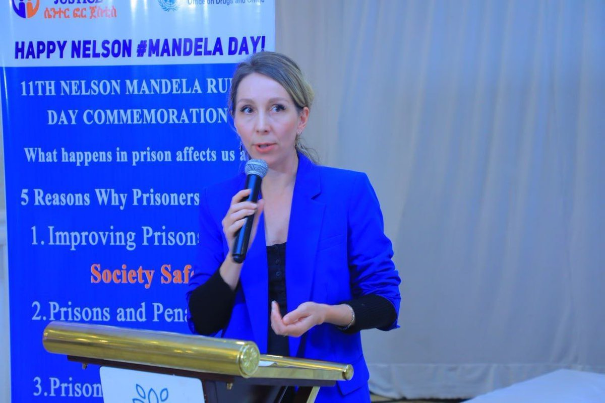 UNODCEastAfrica's tweet photo. On #NelsonMandelaDay, @UNODC, in collaboration with @CenterforJustice, convened a stakeholder dialogue on prison reform, detention conditions, access to justice, and rehabilitation in Ethiopia. Together, we advanced solutions for more humane and effective justice systems. https://t.co/brY6r8DQIv