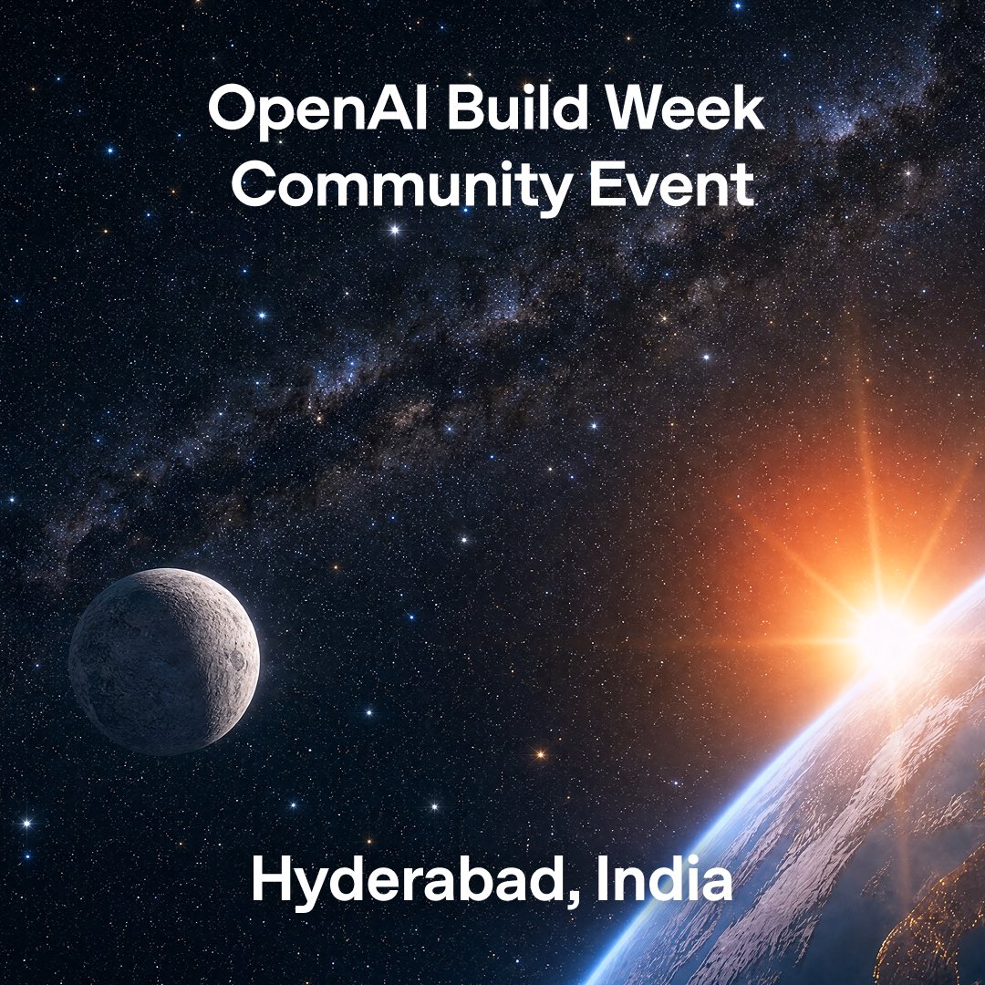DNRKCharan1's tweet photo. Excited to be part of #OpenAIBuildWeekHyd! 🚀

Building innovative products with @OpenAI and @ChatGPTapp , learning from fellow builders, and turning bold ideas into real-world solutions.Looking forward to experimenting, Collab and shipping something meaningful. Let’s build! 🔥 https://t.co/D2Id55zZ5R