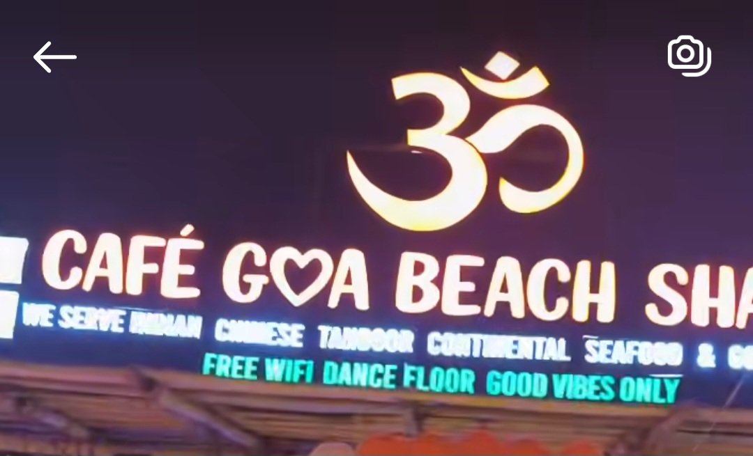 Chetan2681's tweet photo. @goacm @Goa_Police 

This is shack at Bagha Beach in Goa where alcohol and non veg food served. Please get ॐ logo removed from the name.

As this is hurting sentiment as an Hindu. https://t.co/5fZHpATRq2