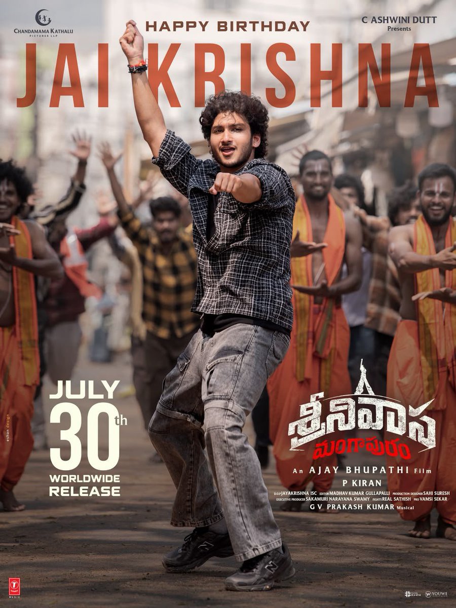 vmahesh1118's tweet photo. Happy Birthday to the promising young hero, #JaiKrishnaGhattamaneni 

Team #SrinivasaMangapuram wishes a blockbuster debut of 2026 and a remarkable journey ahead in the world of cinema 

#HBDJaiKrishnaGhattamaneni 

IN CINEMAS JULY 30th https://t.co/9p8hDiVyOW