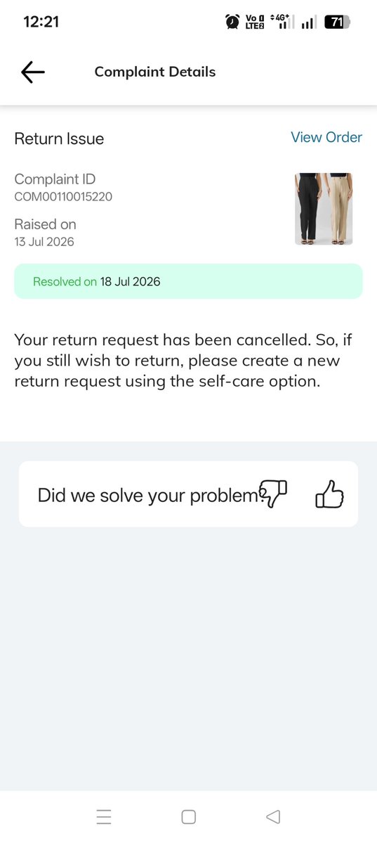 amitjohran55d's tweet photo. @AjioCares
@AJIOLife 
Hi ajio I have some issues in my product and on complaint issue is showing resolved and request is approved bt in order request is cancelled please clear this senerio as soon as possible please if you need to connect me my number is mentioned in product page https://t.co/ujYNJFtrxG