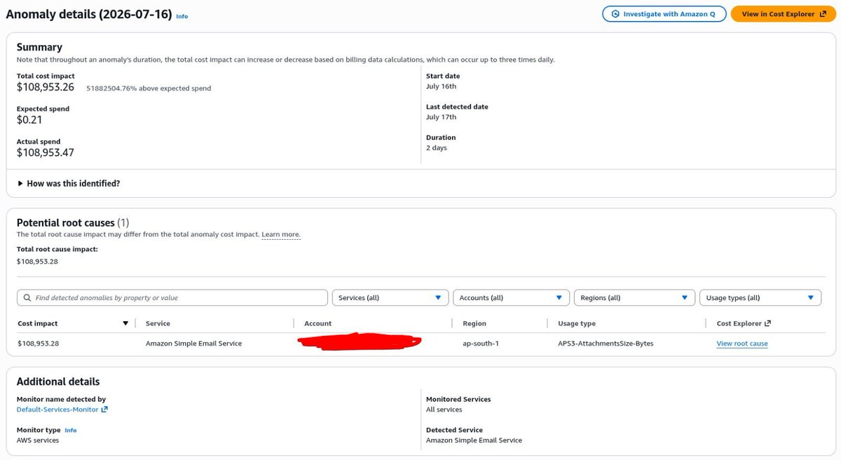 adpande's tweet photo. @AWSSupport Hey Support, We got this email. Can you please lookinto it. https://t.co/lda5loHpIr