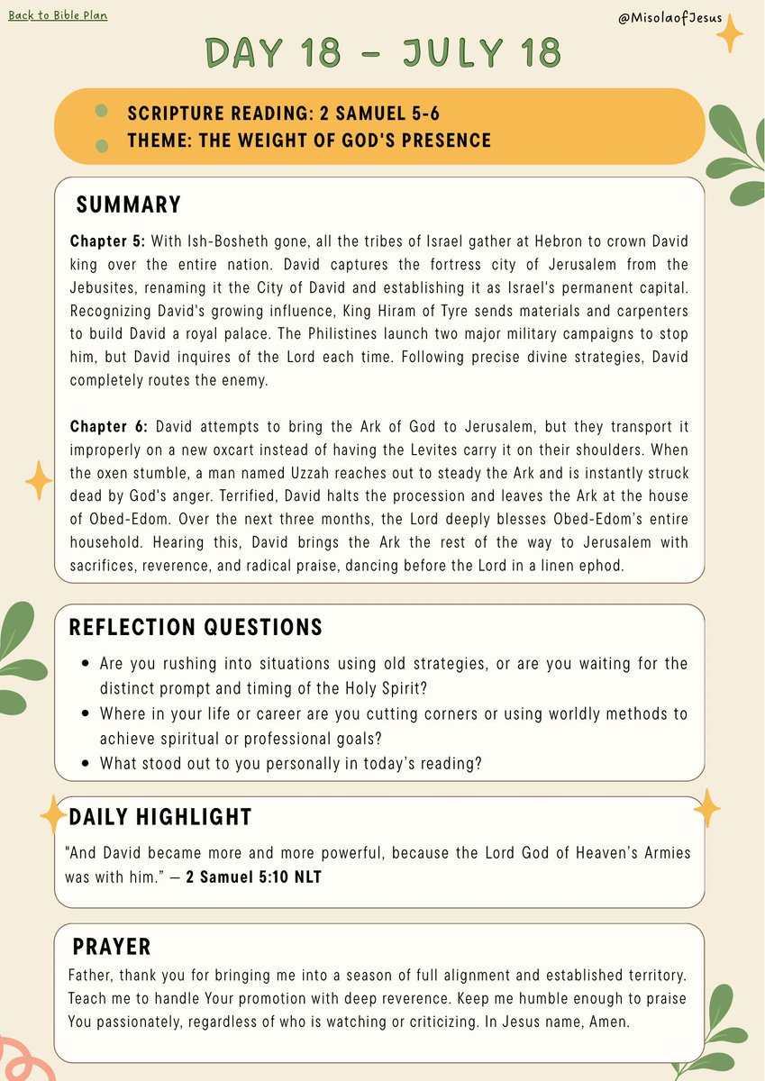 MisolaofJesus's tweet photo. July 18, 2026

Frame 1: Bible study guide for today. 
Frame 2: Midnight prayers for today. 
Frame 3: July confessions. 

Download the full book here for free: https://t.co/MHsEZvcFTL

Printable journal: https://t.co/ca0X4DDI97

Kindly support us: https://t.co/cJD1KMAoNt https://t.co/0HblLvOx4m