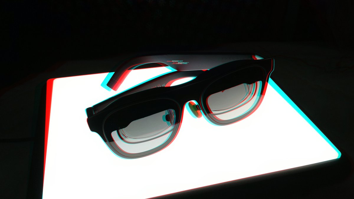 WHGameHideout's tweet photo. XReal 1S AR Glasses in stereoscopic anaglyph 3D (use red/blue glasses to see 3D) https://t.co/bcbZmHX3FW