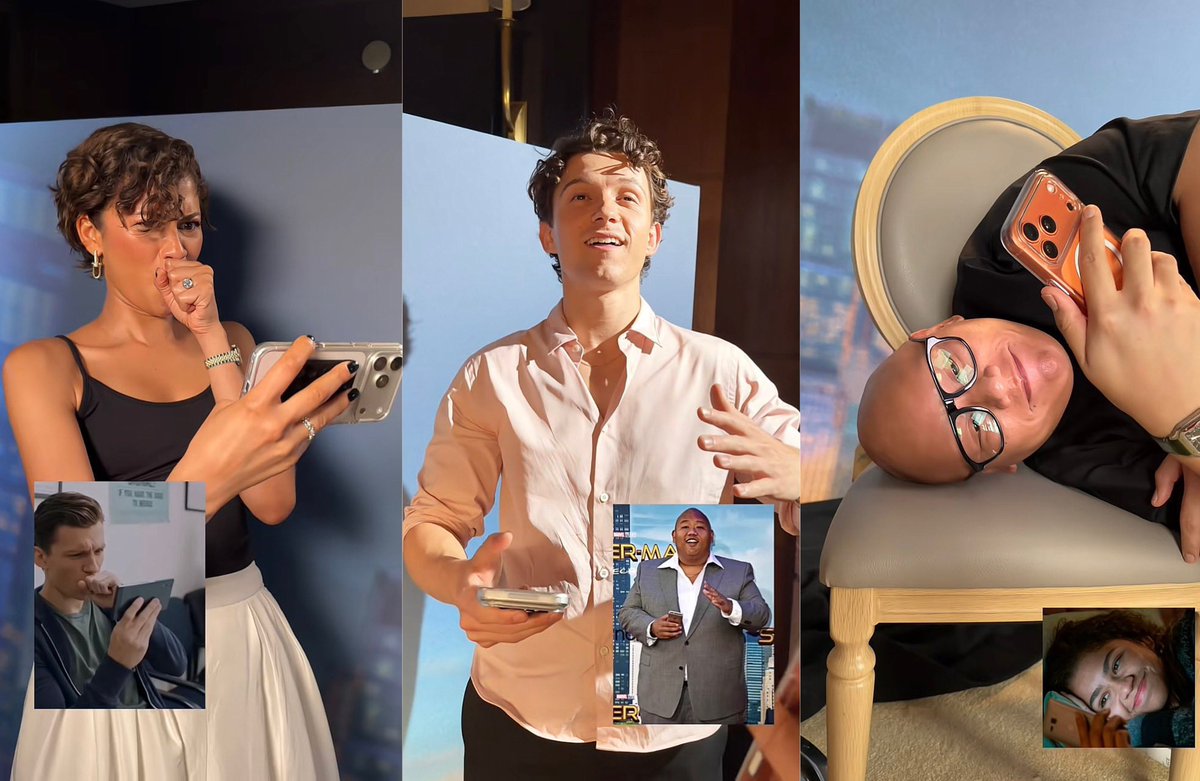 spideyupdated's tweet photo. Tom Holland, Zendaya and Jacob Batalon recreate memes! https://t.co/famdV4lffq