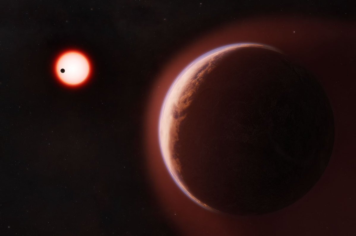 estelsiplanetes's tweet photo. Atenció! Per primer cop es detecta una atmosfera en un exoplaneta de mida similar a la Terra i que orbita el seu estel dins de l'anomenada zona habitable.

Aquesta zona habitable és una regió orbital en què les temperatures serien perfectes perquè l'aigua, es cas d'existir, es trobés en estat líquid.

El planeta és el LHS 1140b, a 49 anys llum, i amb els telescopis Magellan (a Las Campanas, Xile) un grup d'astrònoms hi ha detectat el senyal de l'heli, un gas que podria estar escapant-se de l'atmosfera.

https://t.co/dBlCdisvJ8