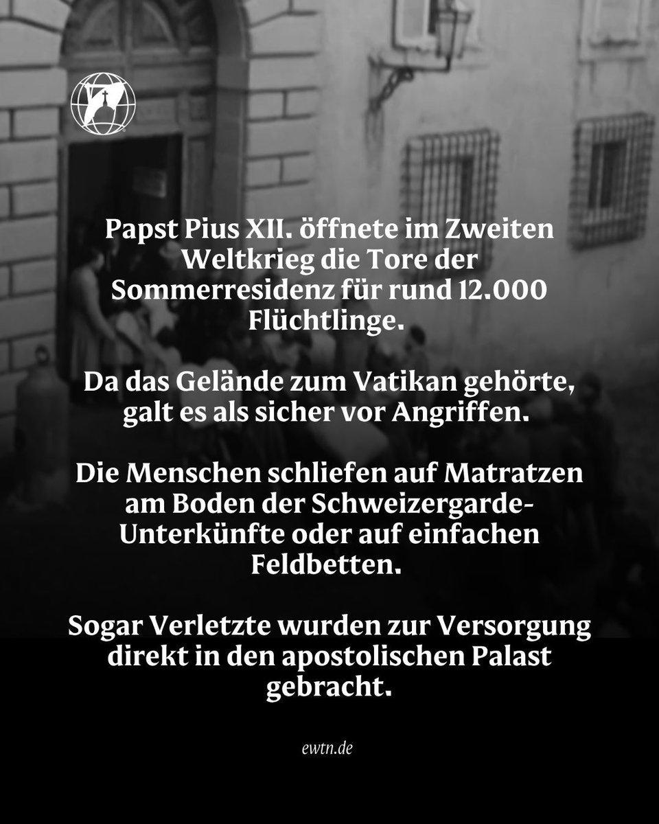 ewtnDE's tweet photo. Castel Gandolfo ist heute ein Ort der Ruhe für Papst Leo XIV., war aber in dunklen Zeiten ein lebensrettendes Massenquartier. Im Zweiten Weltkrieg öffnete Pius XII. die Tore der Sommerresidenz für rund 12.000 Flüchtlinge.
https://t.co/9dQBVgU3Ly
#Vatikan #Papst #ZweiterWeltkrieg https://t.co/BXvXJPLz5S