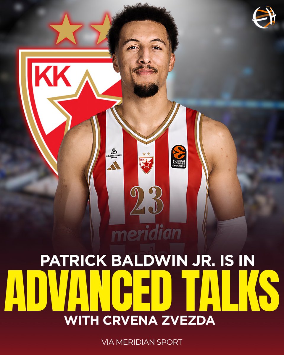 Eurohoopsnet's tweet photo. 🔴⚪️ Patrick Baldwin Jr. is reportedly close to finalizing a deal to sign with Serbian powerhouse Crvena Zvezda 👀🔥 https://t.co/ZgNru7bs6V