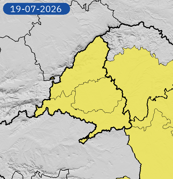 AEMET_Madrid's tweet photo. 18/07 09:30 AVISOS HOY Y MAÑANA | Comunidad de Madrid: temperaturas máximas. Nivel máximo de aviso: amarillo.
Actualizaciones en https://t.co/wtnxfrPjIy https://t.co/h88RK37vnB