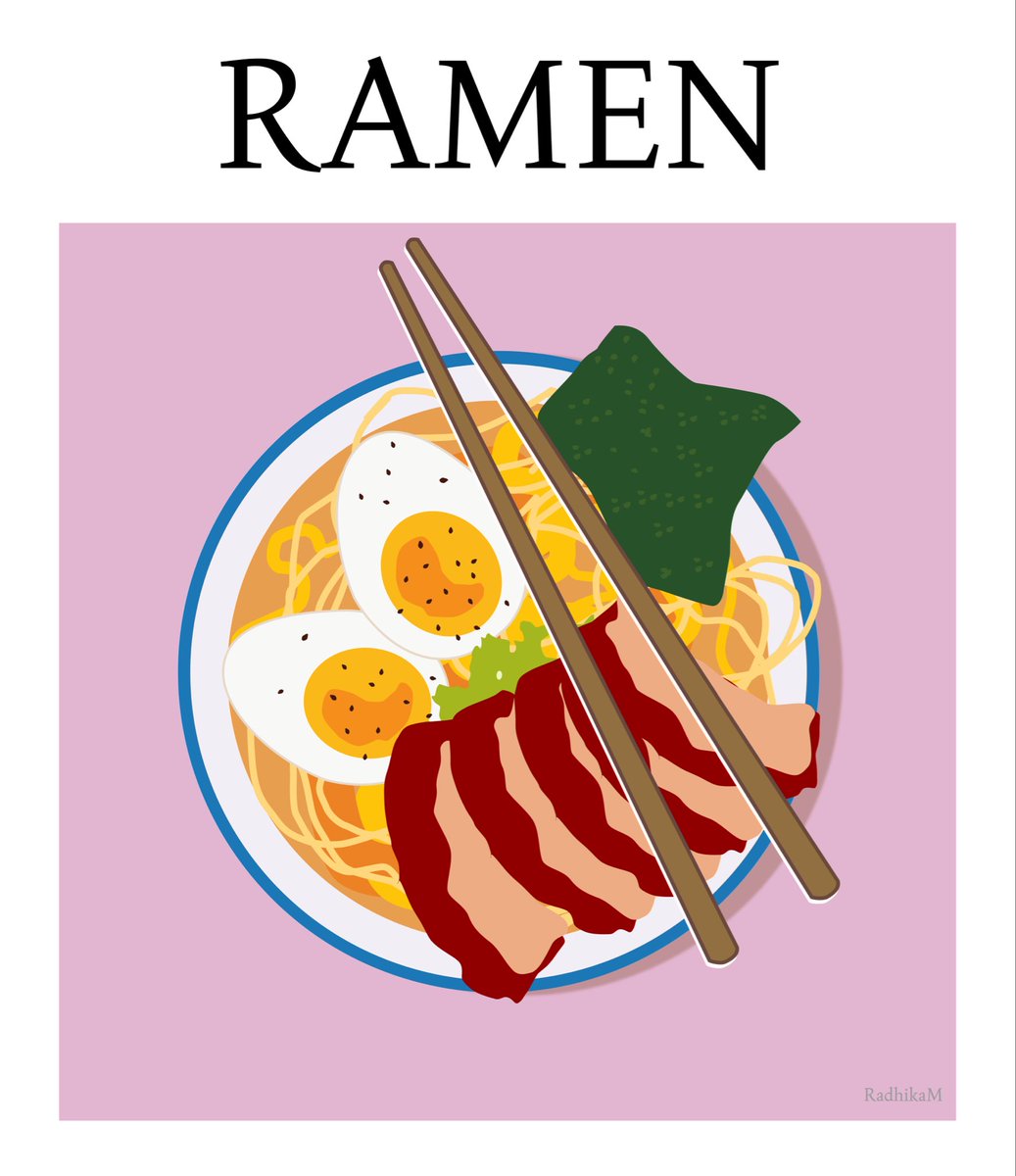Radhika9819's tweet photo. Dabbing at food illustration 🍜 
Not aiming for perfection but getting started on putting my work out there https://t.co/u7mIe5pQJs