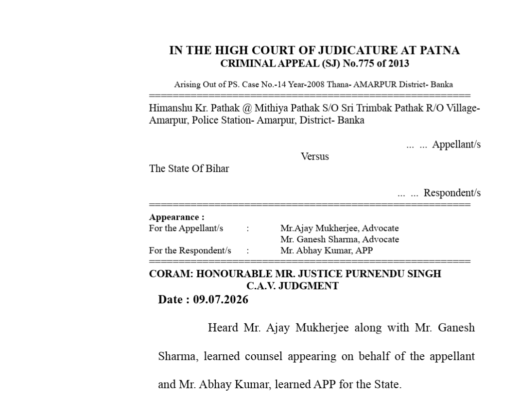 Sumitkr16231623's tweet photo. @NCWIndia @IJaising Dear ma'am, there is another instance of insensitivity in Hon'ble Patna High Court.  In the  judgement, justice Purnendu held that bolting the room from inside with the victim, stripping his own cloth and untying her salwar, does not amount to attempting rape. https://t.co/yDT0YXU3OH