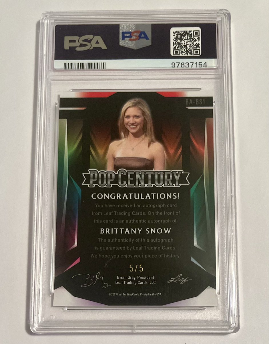 OfficialPonce's tweet photo. @camartsbiz Update: Added to Cam-Arts for sale ($320,000)
2023 Leaf Metal Pop Century Brittany Snow Autograph Red 5/5 #BABS1 GEM MT (PSA 10)
Graded Population: 1
https://t.co/io165uz102 https://t.co/uFj634cxXs