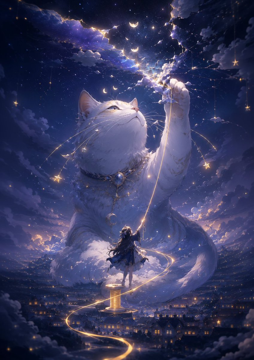 link猫展 ようやくできましたー！ 猫×世界の修理屋 夜空に大きな亀裂が