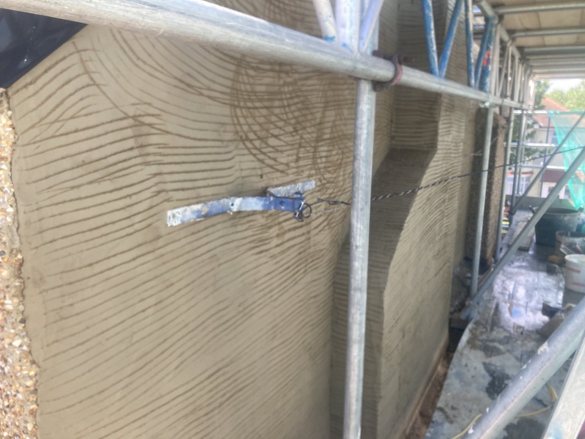 PegasusPlaster's tweet photo. Pebble dashing over existing pebble dash because loft company could not match colour, not even close ! #pebbledashing #barnet #en5 https://t.co/jn5gOdRtWt