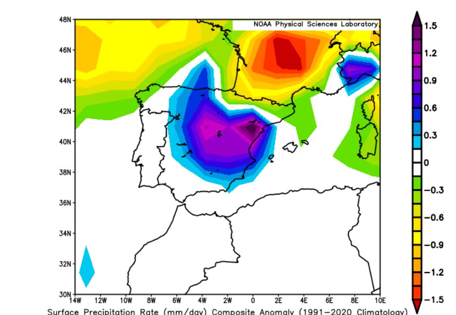 Statisticizer's tweet photo. 🚨There is tentative agreement between the European ECMWF and the American GFS numerical weather prediction models that the last week of July may become wetter than normal across many parts of Iberia.

My analog analysis suggests that rainfall could become even more widespread and intense than is currently depicted by the numerical models. In the maps, purple shading indicates the highest rainfall anomalies, while blue-shaded areas and the regions enclosed by black boxes represent hotspots where recurrent episodes of heavy to torrential rainfall may develop from late July into August. The deeper the purple anomaly, the greater the probability of above-normal rainfall.
The regions within black boxes are predicted for recurrent rainfall and or torrential rainfall events during August in Particular, according to the statistical analog analysis. 

This outlook remains probabilistic and preliminary. However, if the analog pattern continues to verify, I expect the numerical weather prediction models to gradually strengthen the rainfall signal over the coming days, bringing their forecasts into closer agreement with the analog guidance ( hopefully) .