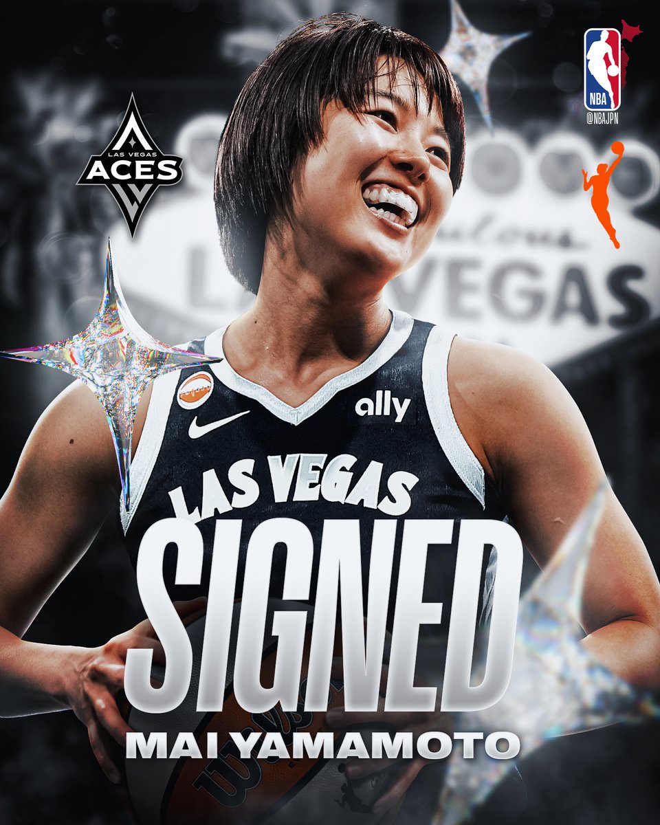 NBAJPN's tweet photo. 山本麻衣がWNBAラスベガス・エーシズと契約🤝

@LVAces 

#WNBA #NBAJPN https://t.co/r8DJnhQPNO