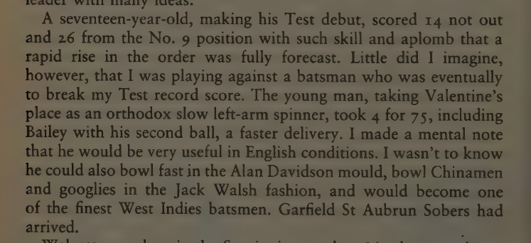 ovshake42's tweet photo. A debutant Garry Sobers, as seen by Len Hutton. https://t.co/S46ULiKRKX