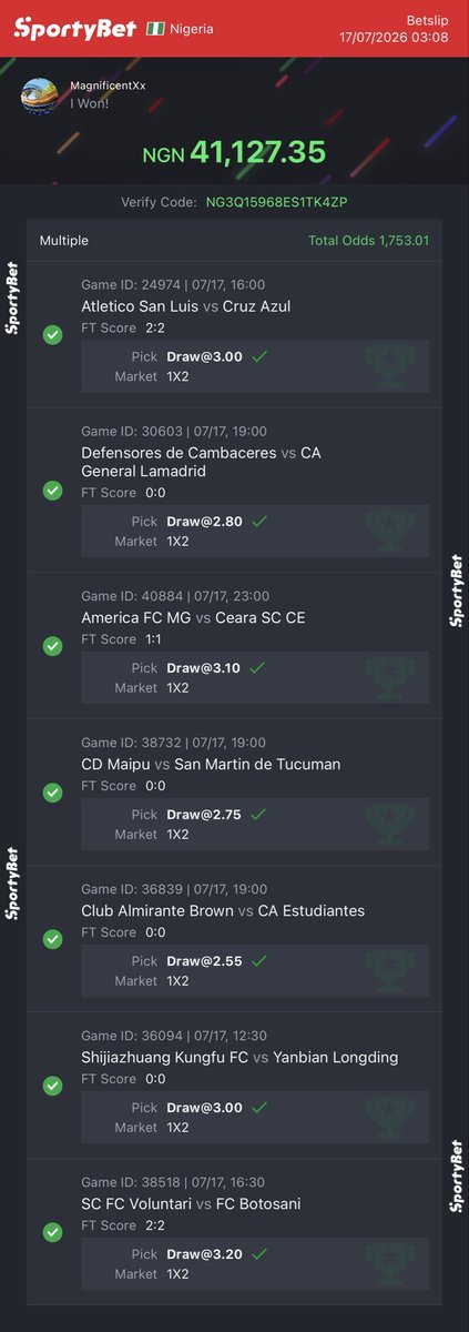 MrMagnificentx's tweet photo. 7/7 BOOM ✅ 🫩

The fear of losses is the beginning of taking partial cashout… anyhow sha God dey https://t.co/22XayMlR2J