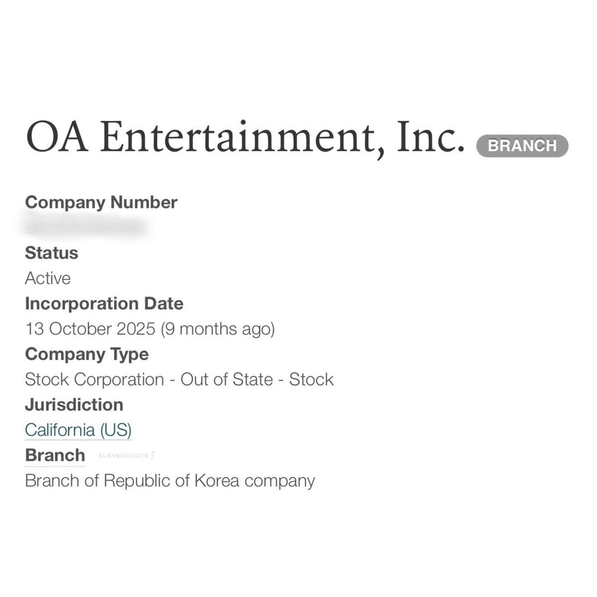 yk2aii's tweet photo. #JENNIE’s OA Entertainment Inc. has officially expanded its presence, with its U.S. branch now active and operating. This marks another major step in the company’s global growth as it continues to support Jennie’s activities and future projects in the United States. https://t.co/evUiIXVtMK