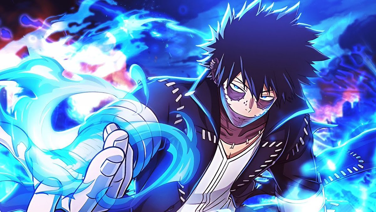 hoshiumisexy's tweet photo. post two characters from different media who would have crazy beef. ill go first: dabi and smokey the bear https://t.co/txBuO6brou