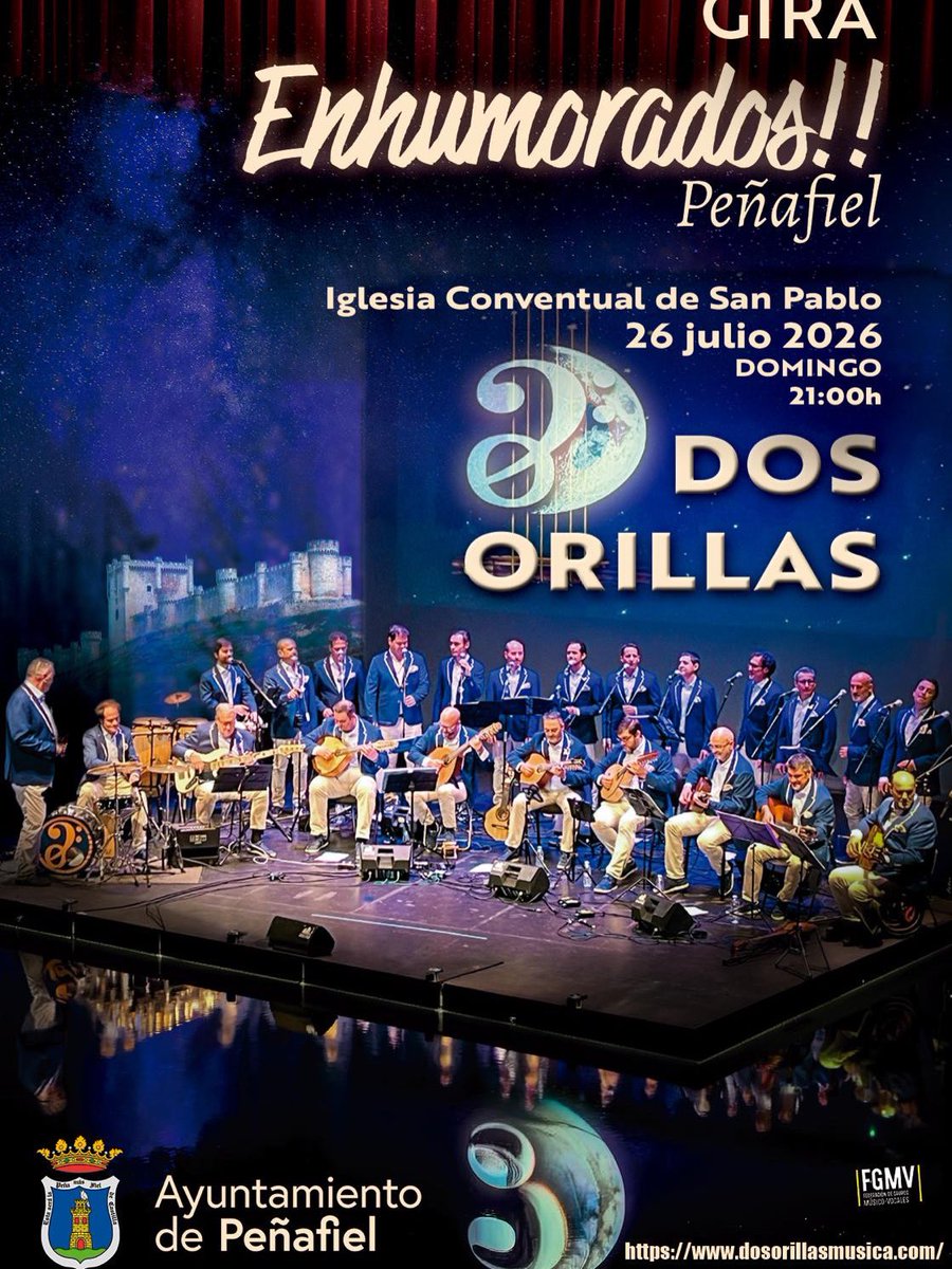 dos_orillas's tweet photo. El 26 de julio en Peñafiel (Valladolid), dentro del ciclo “Las Noches del Claustro de San Pablo”.
En el Claustro de San Pablo a las 21:00 h
Las entradas : 3 € (Abonos 10 € ) 

#dosorillastracatrá #music  #Enhumorados https://t.co/lRw1GDrkxE