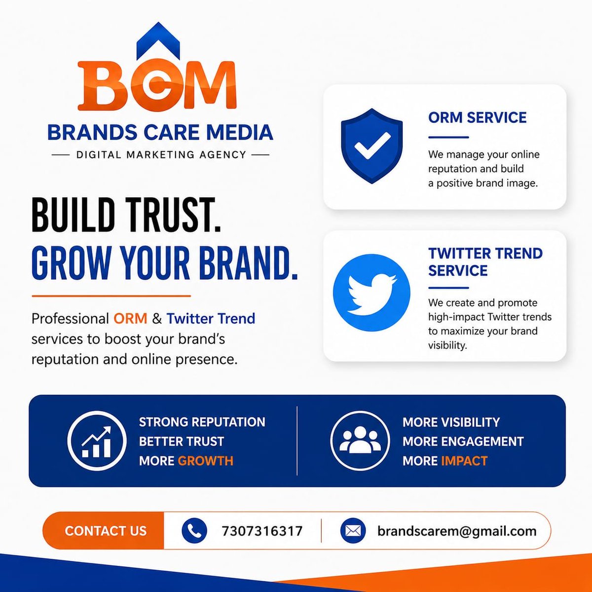 ISahilpaswan's tweet photo. Building trust today creates loyal customers for tomorrow. #BrandsCareMedia #BcmForORM @brandscaremedia https://t.co/PRaSmMySLh
