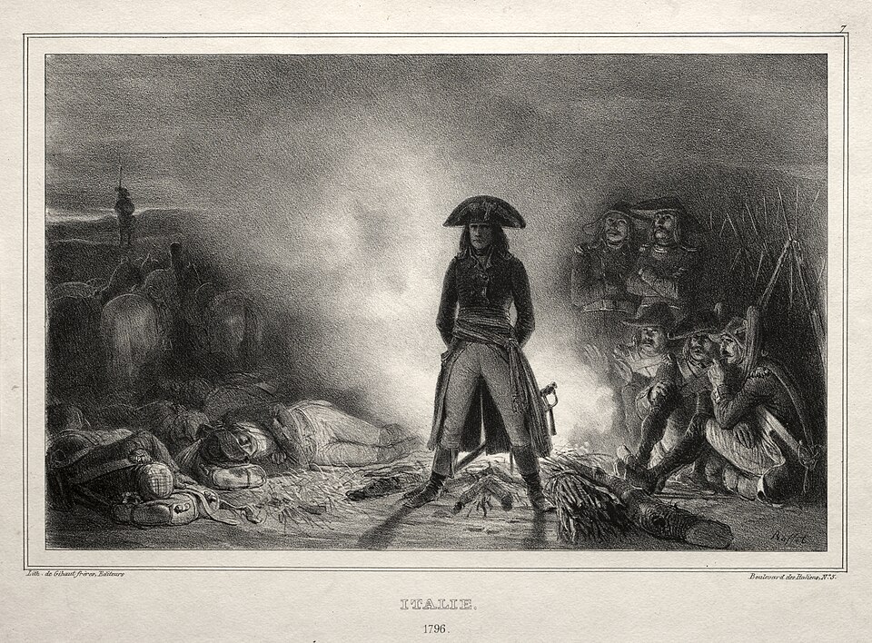 HisLitterBox's tweet photo. @wssmagazine The Perry Bros do Bonaparte in Italy 1796 by Raffet. Very nice. Just needs a campfire.  🔥 https://t.co/6F53O1fWGI