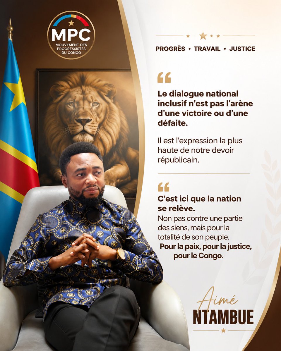 aimentambue's tweet photo. Le dialogue national inclusif n’est pas l’arène d’une victoire ou d’une défaite. https://t.co/CyuIyQyY7v
