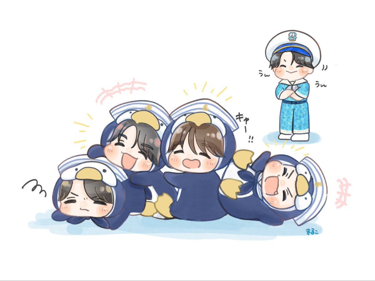 milk_maru17's tweet photo. わちゃわちゃ🐧
 #みるきーずお絵描き部 https://t.co/J2JObrKgYT
