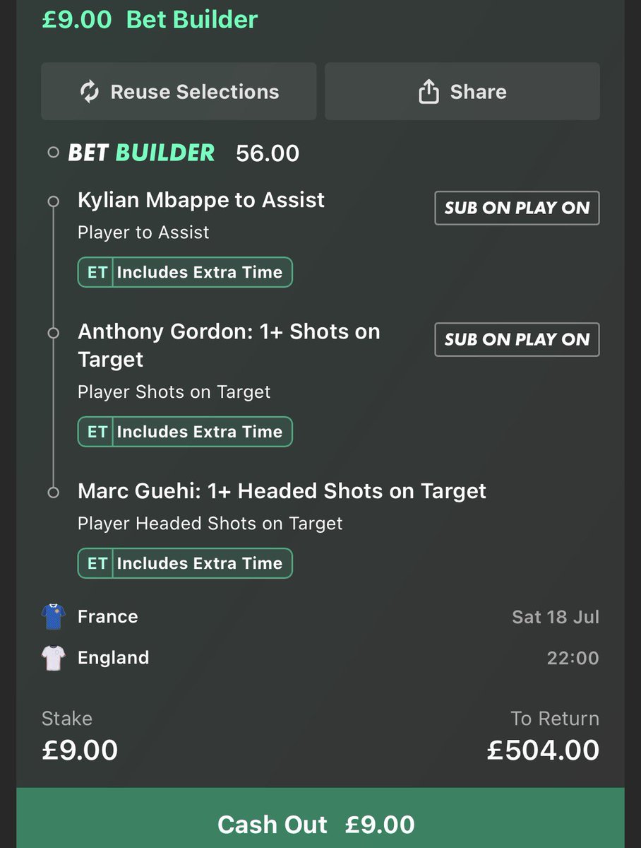 tpg_tipster's tweet photo. 55/1 BB for France 🇫🇷 v England 🏴󠁧󠁢󠁥󠁮󠁧󠁿 

Anyone got this chance… https://t.co/37Zz5ZAnxk