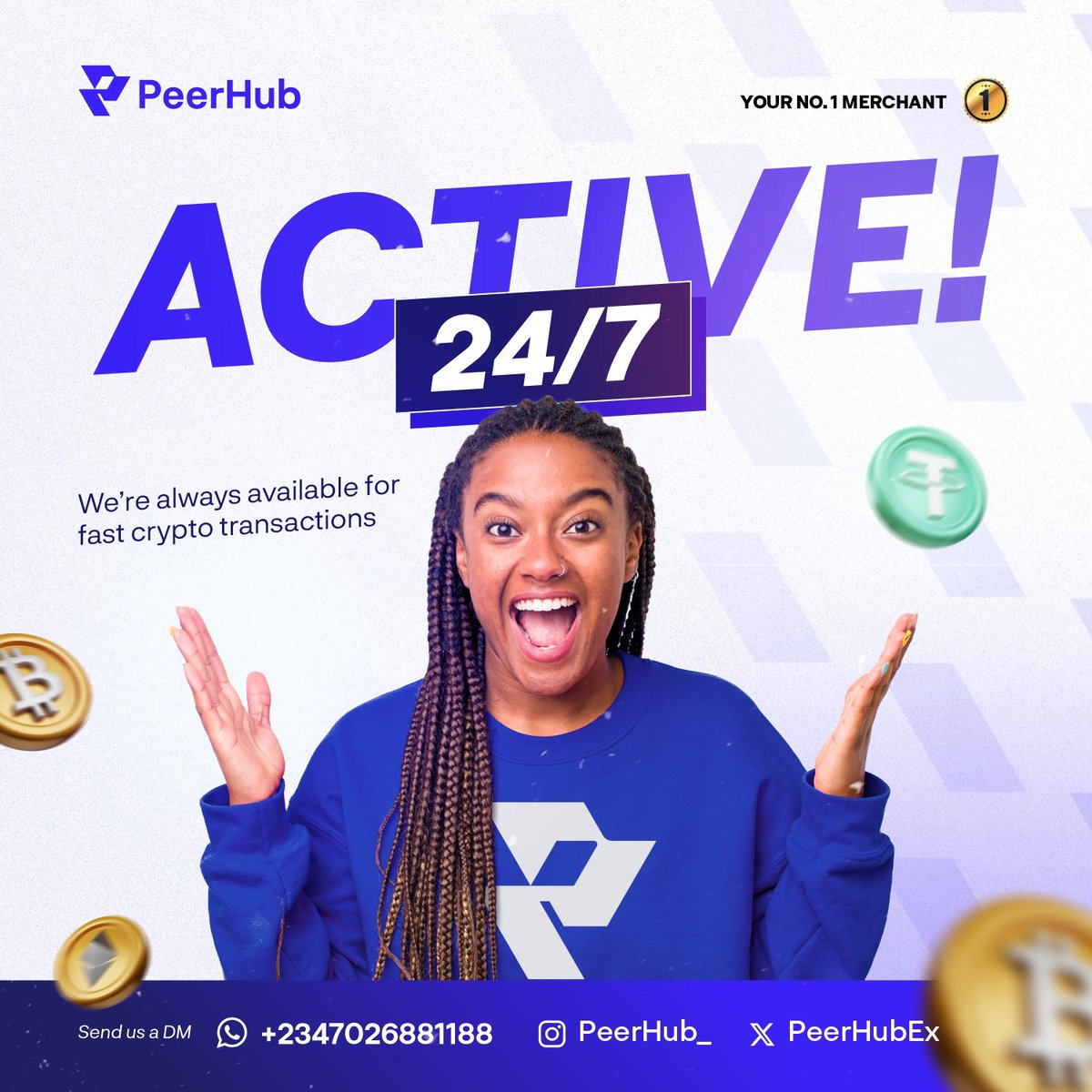 PeerHubEx's tweet photo. Every successful trade starts with the right partner.

Trade your digital assets with confidence. ⚡ Fast 🔒 Secure 💰 Great rates
📩 Our DMs are open 24/7. ❤️ Like, repost &amp; follow @PeerHubEx. https://t.co/jjeqQbyoIz