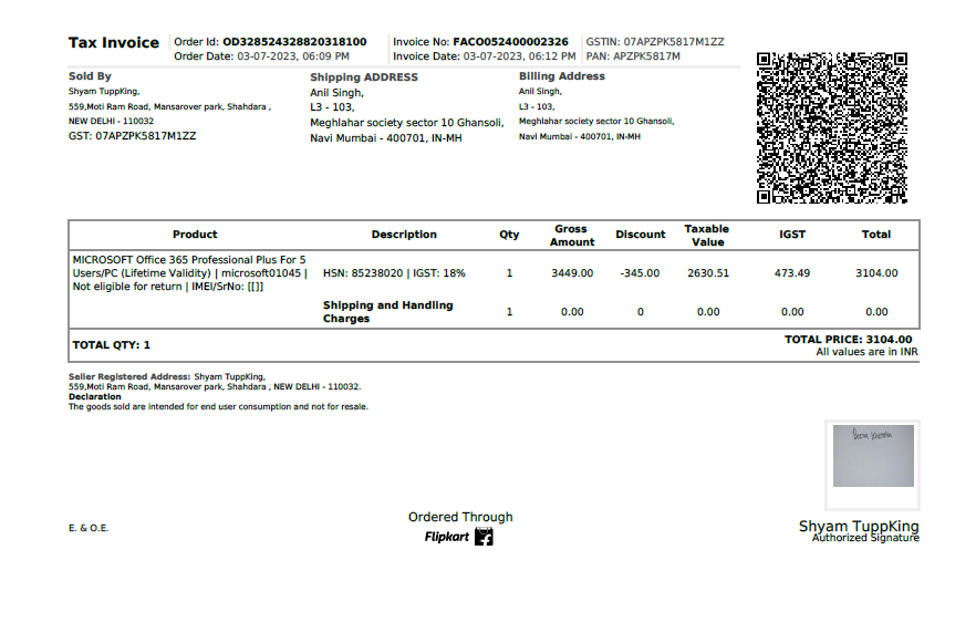 anilsrm10's tweet photo. Dear @Flipkart @FlipkartSupport, enough is enough.

It has been 4+ months since I reported this issue, yet I have received nothing except template replies, repeated delays, and false assurances.

I purchased "Microsoft Office 365 Professional Plus – Lifetime Validity" from your platform. The seller activated it using an organization account instead of a genuine personal Microsoft license. Today that account is no longer usable, making the product I paid for effectively useless.

Despite sharing the invoice, screenshots, activation details, and multiple email conversations, your team continues to ask for a Microsoft letter, even though the account was provided by your seller.

Why should a customer chase Microsoft for a seller-provided organization account?

I paid for a working product—not months of frustration.

If Flipkart cannot stand behind products sold on its own platform, how can customers trust buying software from Flipkart?

This is my final public request:

Refund my ₹3,104, or
Provide a genuine Microsoft license.

If this is not resolved immediately, I will proceed through the National Consumer Helpline and the Consumer Commission, and I will continue to share factual updates publicly.

Order ID: OD328524328820318100

#Flipkart #FlipkartSupport #ConsumerRights #ConsumerProtection #Microsoft365 #CustomerExperience #Ecommerce #India

@Flipkart
@FlipkartSupport
@jagograhakjago
@NCH1915