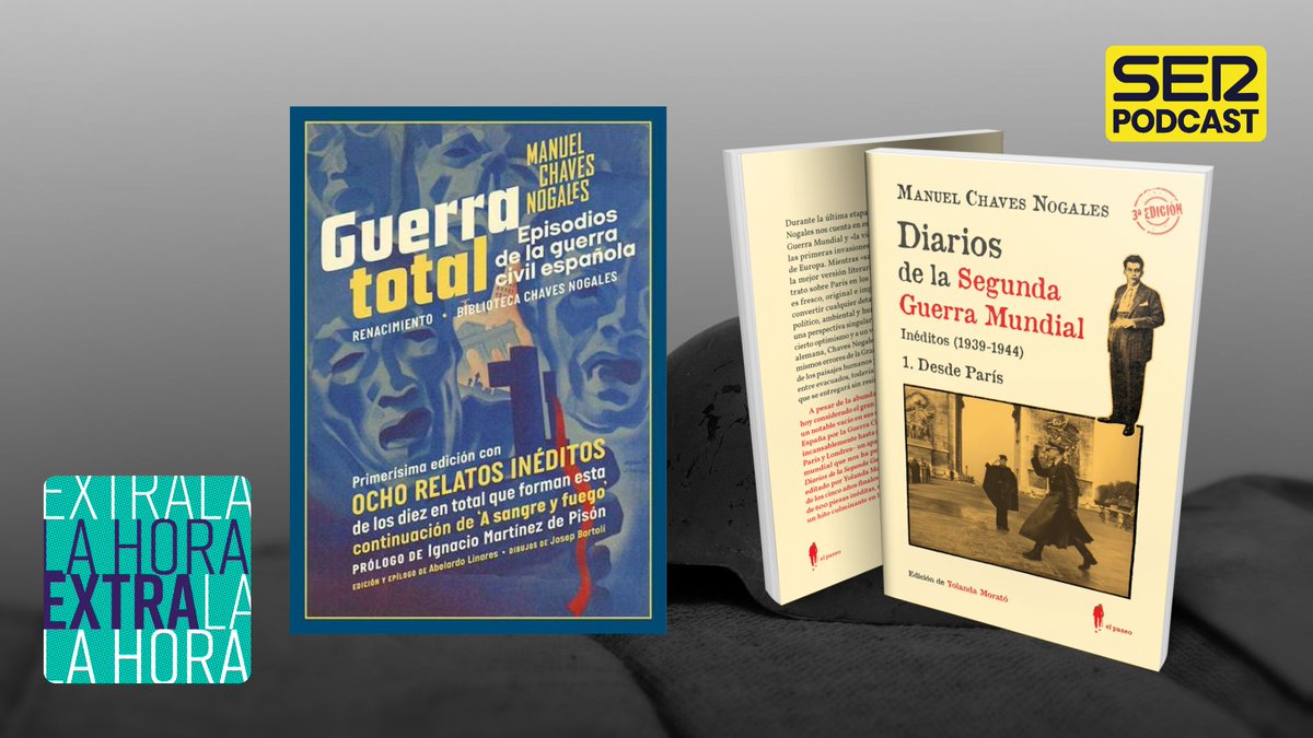 LaHoraExtra's tweet photo. 📚 90 años después de la Guerra Civil siguen apareciendo textos desconocidos de Manuel Chaves Nogales. @RENACIMIENTOED reúne ocho relatos en 'Guerra total' y el @paseoeditorial más de seiscientas crónicas en 'Diarios de la Segunda Guerra Mundial'.
https://t.co/o5oTwSfDBa https://t.co/SkDTtc0Ndp