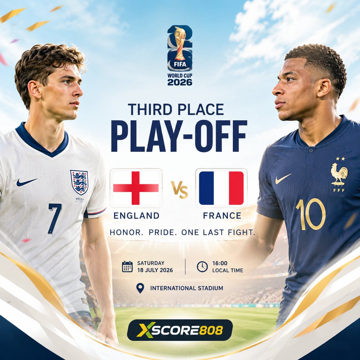 xscore808's tweet photo. MATCHDAY
FRANCE vs ENGLAND
THIRD PLACE PLAY-OFF

#worldcup #xscore808 https://t.co/R3nO6ZyFwO