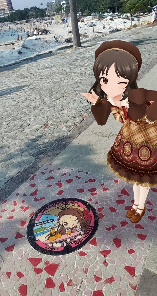 nemimin's tweet photo. お久しぶりです。
白浜　ふたマス!!!!!!「水瀬伊織」
いおりんマンホール のふた
見に来ました。　海水浴も始まり少し砂かぶり

#ふたマス
#白浜町 #水瀬伊織
#デレスポAR　#デレステAR https://t.co/w2MbEe5Uwa