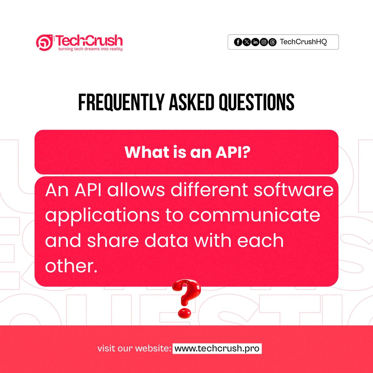 TechCrushHQ's tweet photo. APIs are the invisible connectors that make your favorite apps work together. 

They allow different software applications to communicate, share data, and perform tasks without you noticing.

 From logging into an app with Google to checking the weather or making online payments, APIs make it all possible.

 They're one of the key building blocks behind the seamless digital experiences we use every day.
#techcrush