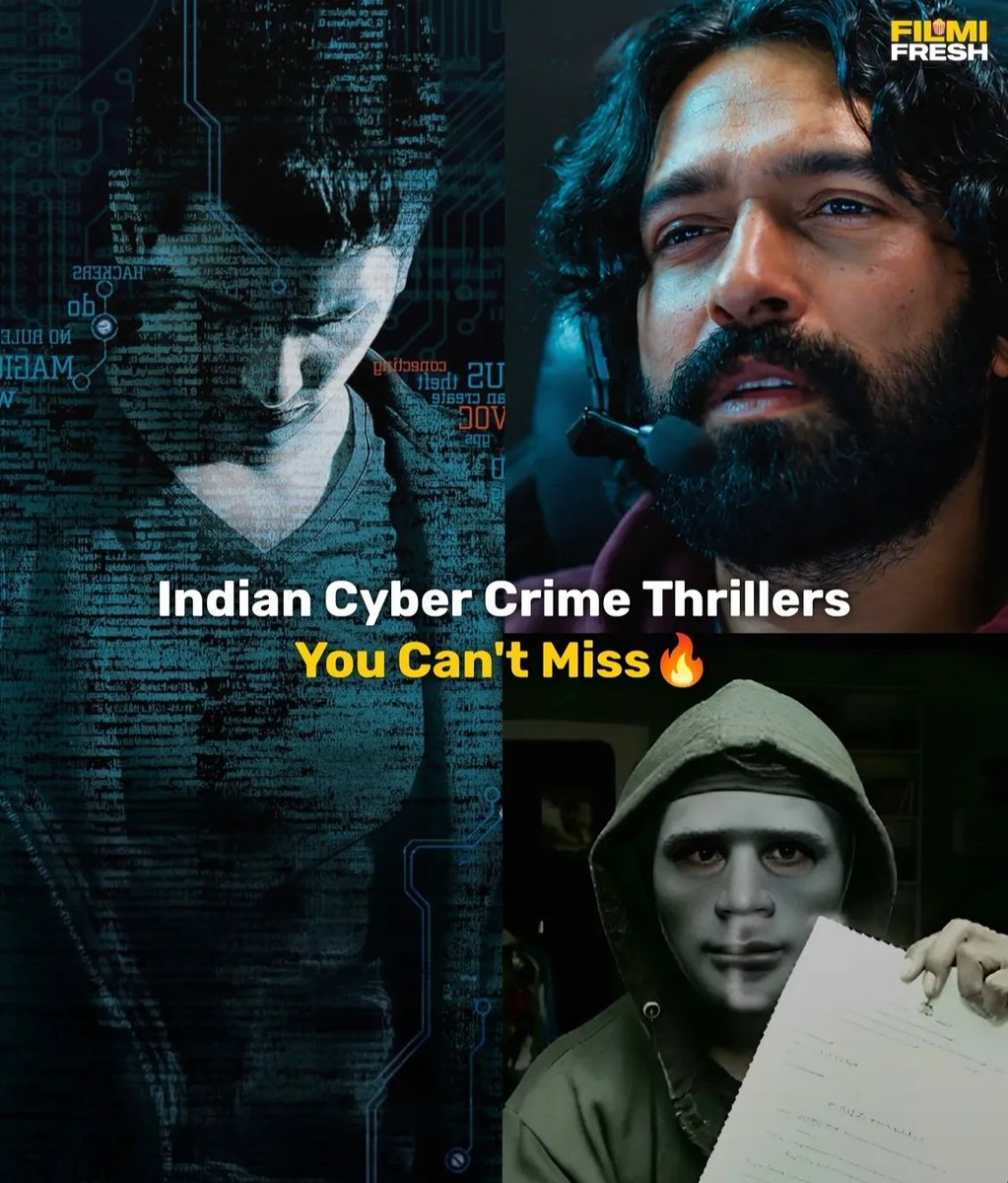 PrabhaMovies's tweet photo. Hackers, Scams, Dark secrets, These Cyber Crime thrillers were too Good,
Movie/Series Name (with OTT)
#MovieRecommendation
Thank you #FilmiFresh π π ππΌ https://t.co/9KoIdkcfo6