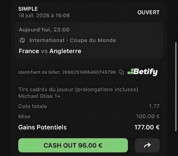 theo69prono's tweet photo. #CDM France 🇫🇷 - Angleterre 🏴󠁧󠁢󠁥󠁮󠁧󠁿 

🔸Cherki 1 tir cadré (avec prolong) @1.97
🔸Olise 1 tir cadré (avec prolong) @1.77
🔸Mbappe buteur &amp; 2 TC @2.18 

Je pars la dessus, remboursé si l’un d’eux pas titulaire, go

✅Paris joueur avec prolong incluse c’est ici : https://t.co/07s0lZzqBK https://t.co/U8VscxFKwy