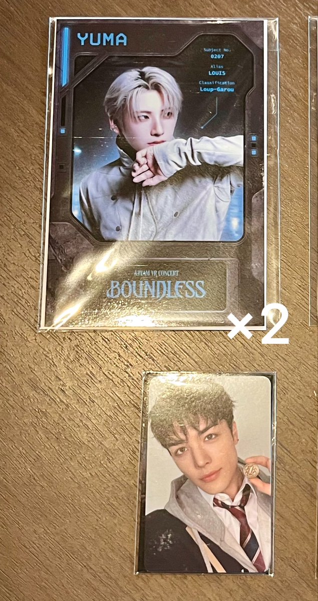 Peace3Kand's tweet photo. @0 &amp;TEAM VR 入場特典 トレカ 交換
VRコンサート BOUNDLESS  平日カード

譲：MAKI マキ
求：1・2弾　FUMA ,K ,NICHOLAS

ポストカード
譲：YUMA 2枚
求：K＞EJ＞FUMA
※Kくんは2枚まで探してます

都内、7/26 千葉公演、ベルーナ両日手渡し＞郵送
#andTEAM交換 #andTEAM_交換 https://t.co/Ezy8QCzV6s