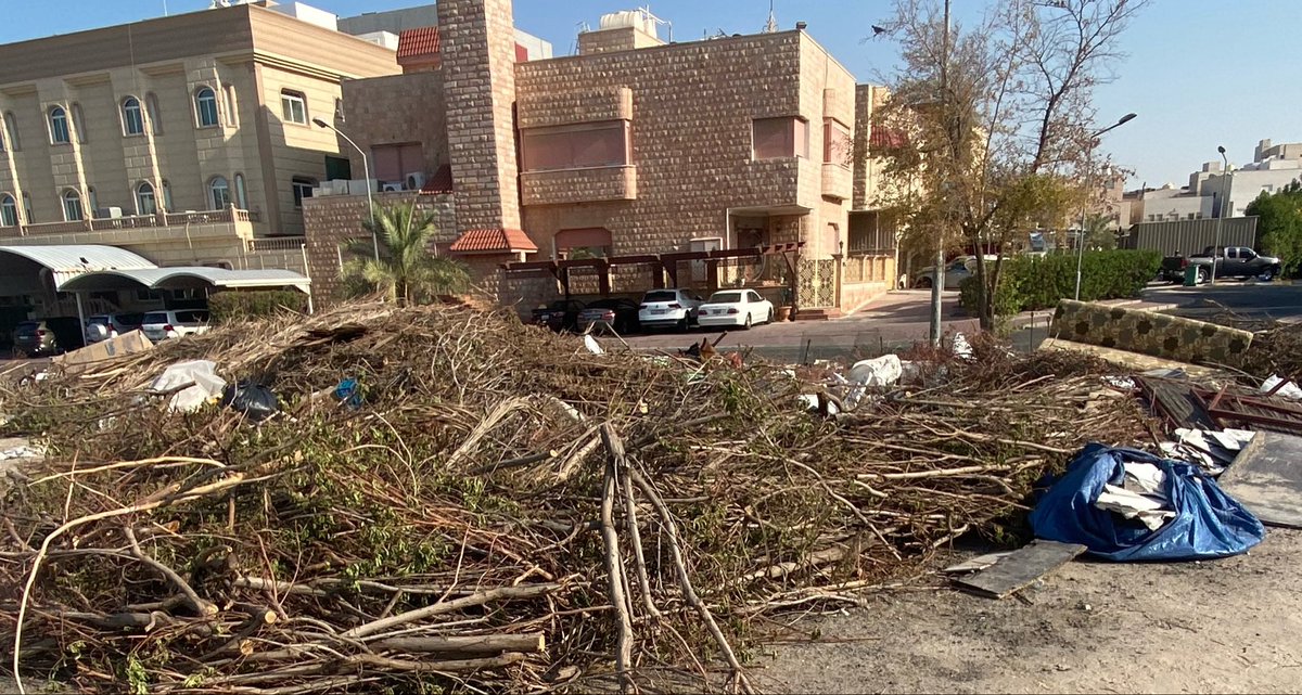 BassamAlshatti's tweet photo. #بلدية_الكويت.

بعد التزام المواطنين بإزالة أشجارهم تنفيذًا 

للقانون، لا مبرر لبقاء هذه المخلفات والأشجار 

المتراكمة، وهي قنبلة موقوتة تهدد الأرواح.

واليوم سقطت شظاياها على منزلين،

ولطف الله حال دون كارثة.

المطلوب إزالتها فورًا قبل فوات الأوان…! https://t.co/AZ8ztFkeb2