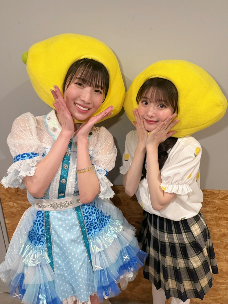 miorin_lemon212's tweet photo. わかぽん卒業・お誕生日おめレモン🍋

この特別な日に呼んでくれて
一緒にレモン被ってくれてありがとう💛

わかぽん酢レモン風味最高でした🫶

みおりんに憧れて入ったって今でも言ってくれてて本当に嬉しいです😢

多才なわかぽんの"つづき"が楽しみです📖
#NMB48
#安部若菜卒業コンサート https://t.co/WLTjjcz7A2
