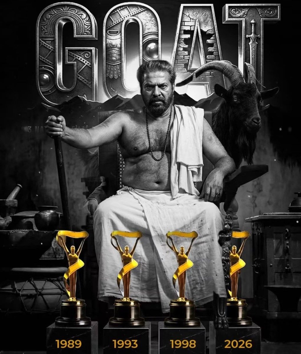 ArifPArp's tweet photo. Most number of national awards for best actor  (National Record)

Most number of state awards for best actor (Domestic Record)

Most number of film fare best actor awards for Malayalam (Filmfare Domestic Record)

Undisputed - Unparalleled 🐐

#Mammootty 👑
#MegastarMammootty https://t.co/fqSHzUkX0z