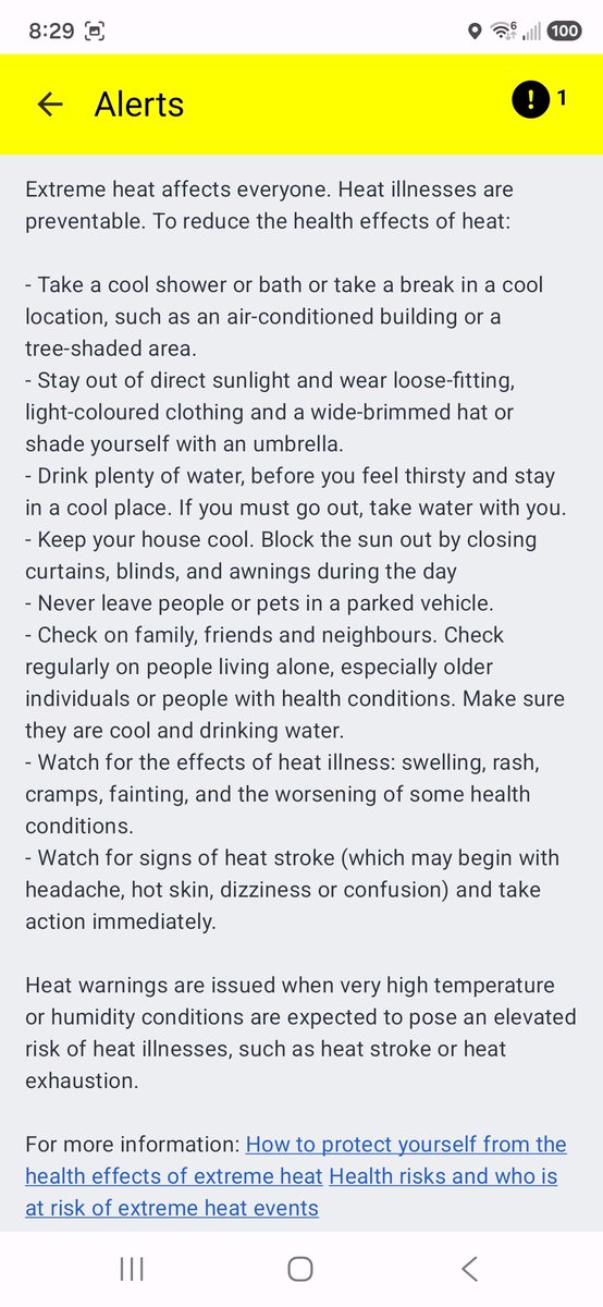 ClaudetteGabbs's tweet photo. Yellow Warning - Heat π₯΅ #mbwx https://t.co/aR7fiF5v9J