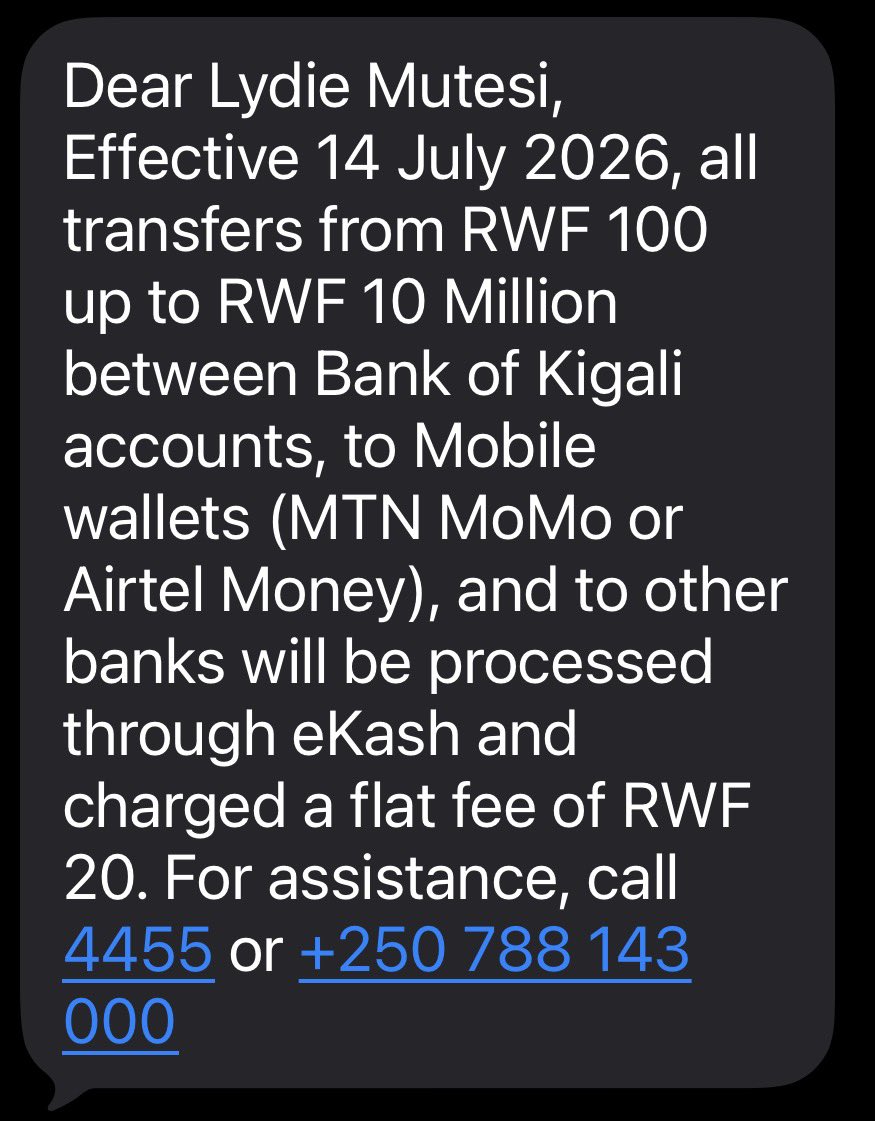 mutesi_lydie's tweet photo. Aka kantu ko kohereza cash zose ukuye kuri Bank bakagukata igiceri cya 20 kari karatinze pe! 
Ababigizemo uruhare bose ndabashimiye!🫰🏾👏🏾

Icyo ntazi no gukura kuri MoMo ushyira kuri Bank cg indi MoMo se ni uko? Niba atari ko bimeze @MTNRwanda n’abandi mubirebeho rwose! https://t.co/mABRSCJuri