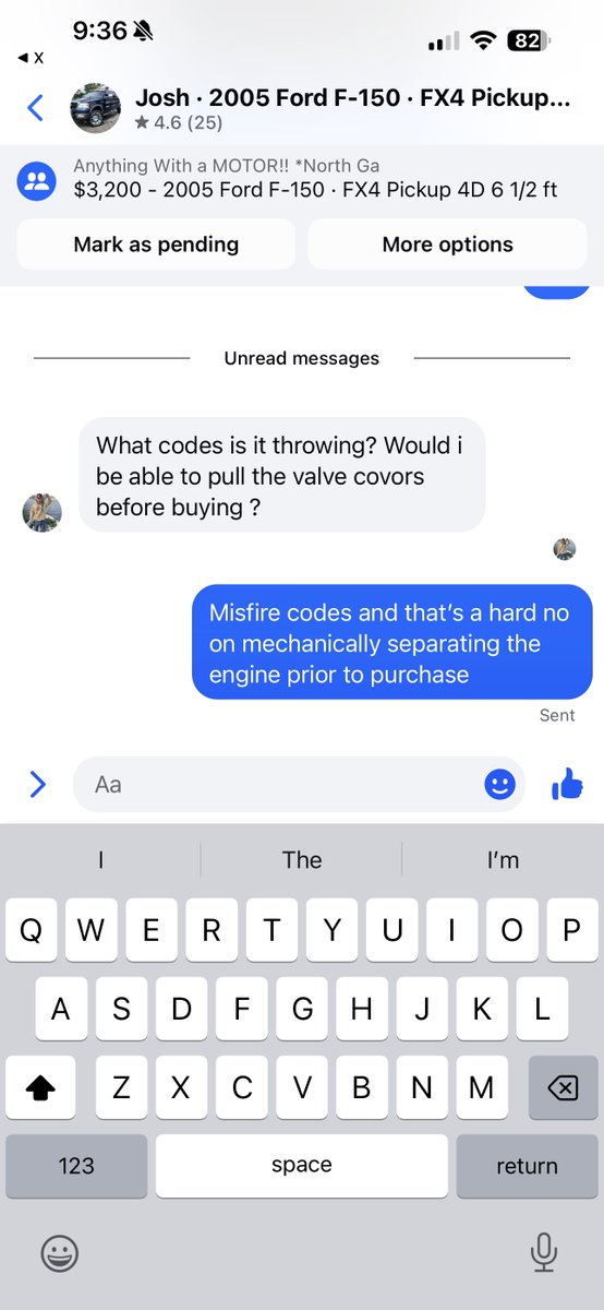 DominicCobb88's tweet photo. WTF!?!? Facebook marketplace is a whole nother world
#facebookmarketplace
#usedcarsales
#f150 https://t.co/rLGM0bHk6V