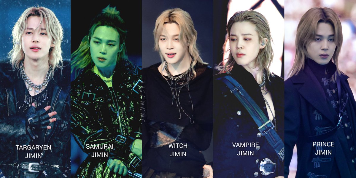 jmnmusee's tweet photo. arirang tour jimin really turned every new look into the introduction of another mythical character, and somehow every single one became iconic. https://t.co/7J5NSJWFzg