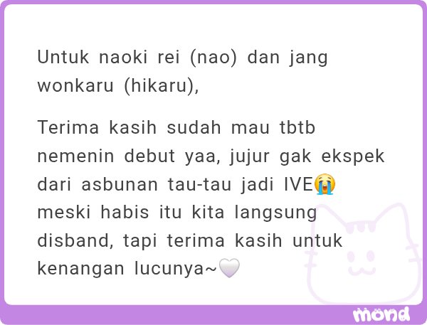 TsumugusRumour's tweet photo. Yang terakhir!

Untuk buddy pekerti Ryuji makasih katanya, terus Hikaru dan Akemi gak dibolehin LRP!! Terakhir untuk Nao dan Hikaru makasih udah IVE 😂🫰 https://t.co/hkzUqr8dI5